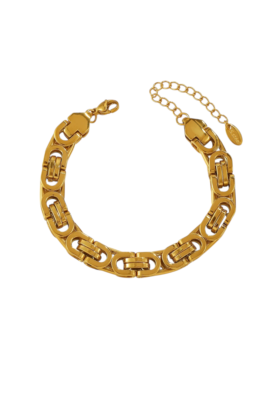 Goudkleurige verstelbare armband, stainless steel