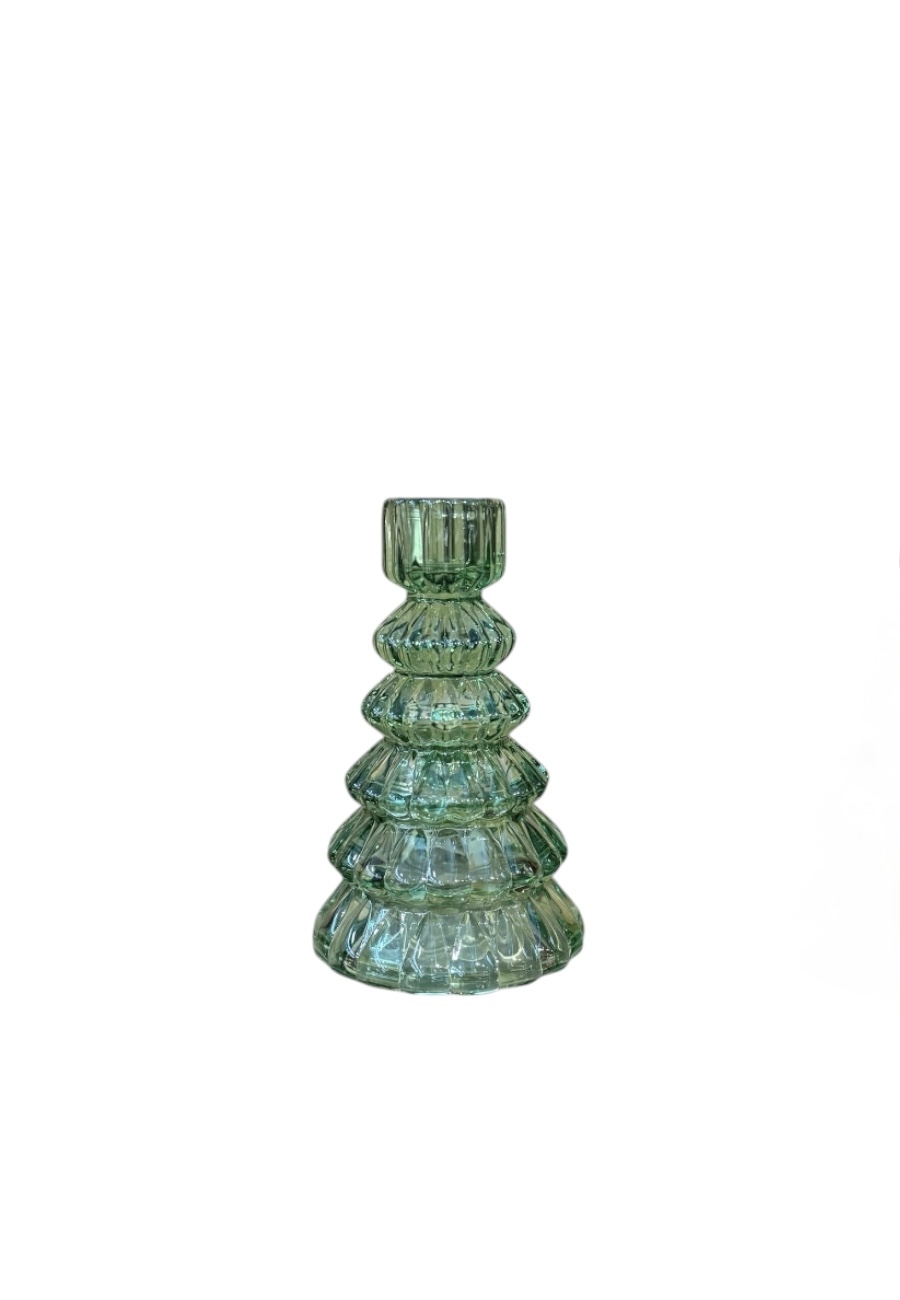 Glazen kerstboom kandelaar