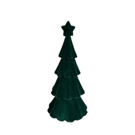 Sier kerstboom groen fluweel