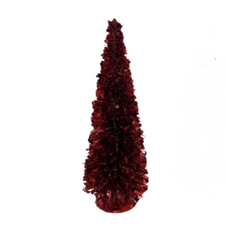 Roodkleurige glitter kerstboom groot