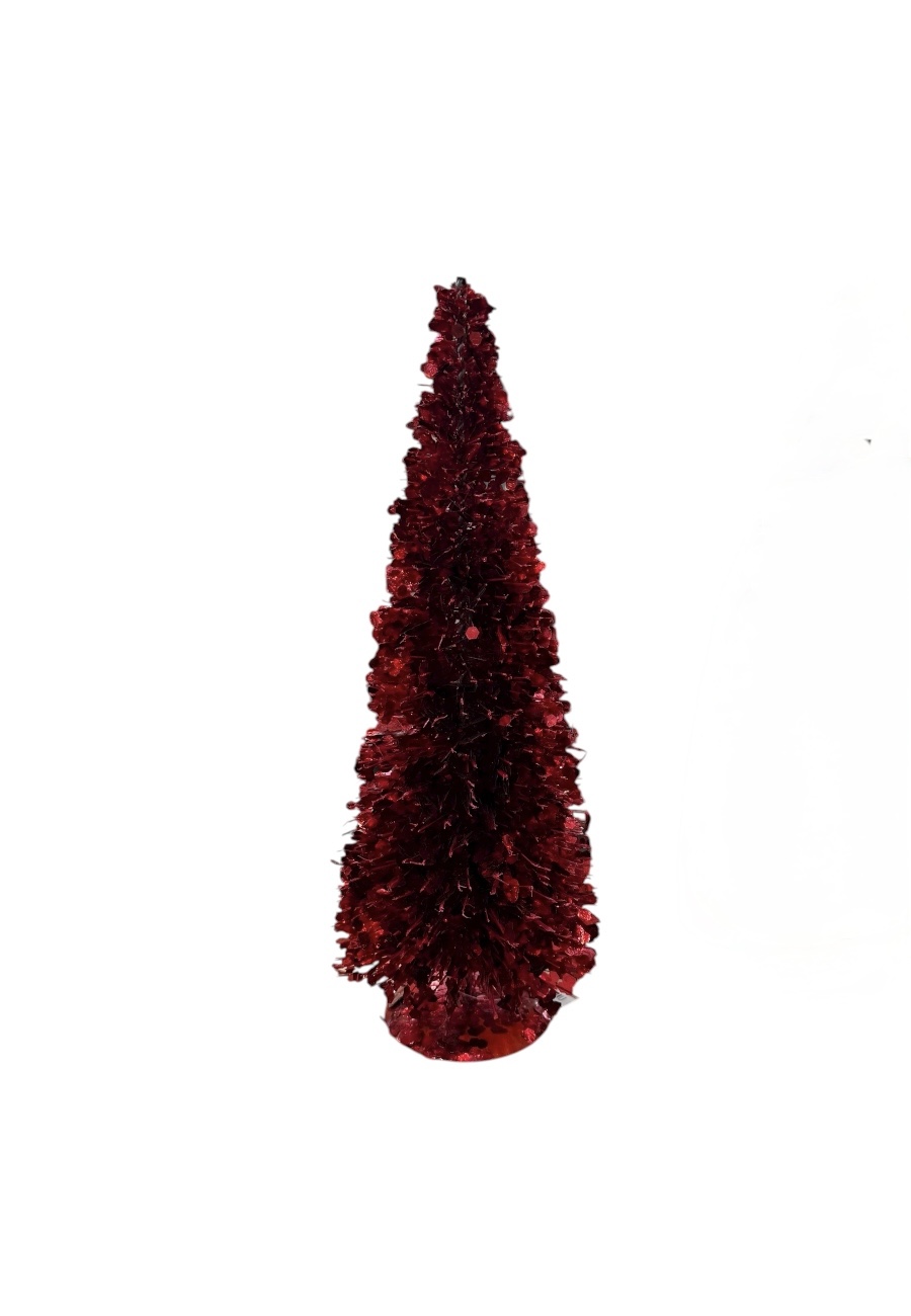 Roodkleurige glitter kerstboom groot