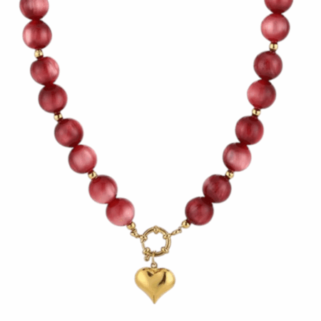 Kralen ketting met hartje