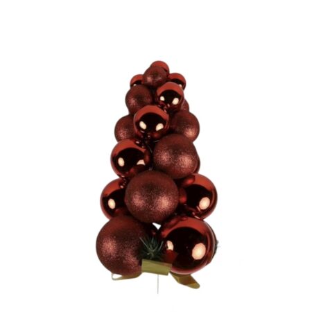 Roodkleurige kerstboom van kerstballen