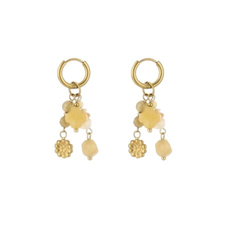 Goudkleurige oorbellen met bedeltjes