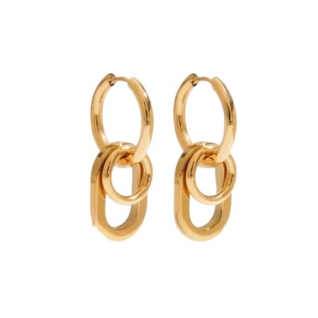 Goudkleurige ovale oorbellen