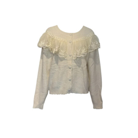 Off white vest met kanten volants