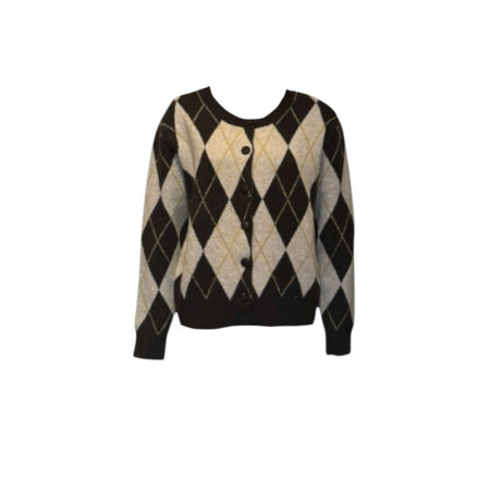 Bruin gemêleerd vest met ruit patroon