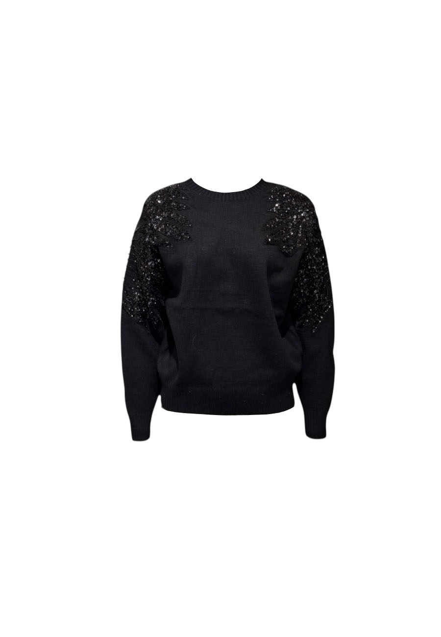 Zwarte trui met kraaltjes