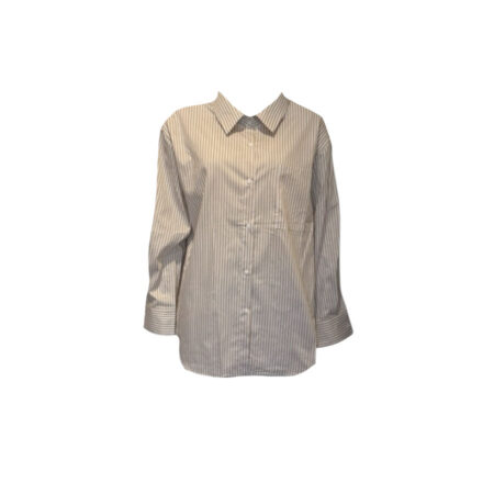 Beige/wit gestreepte blouse