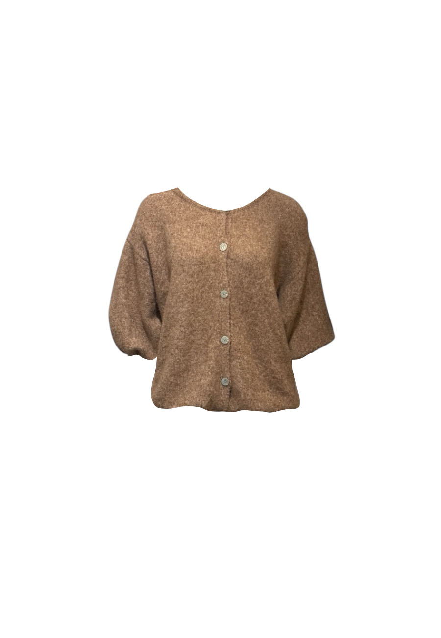 Camel mêlee vestje 3/4 mouwen