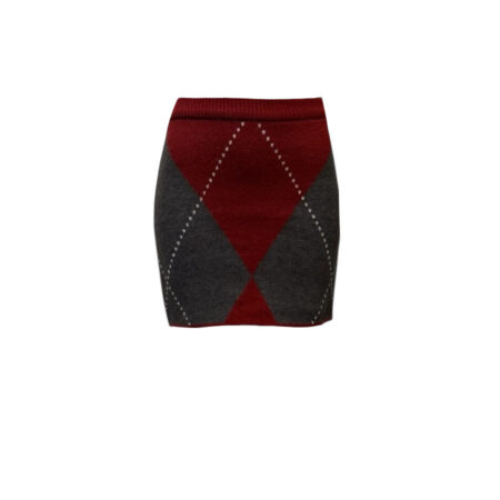 Gebreid rokje ruit dessin