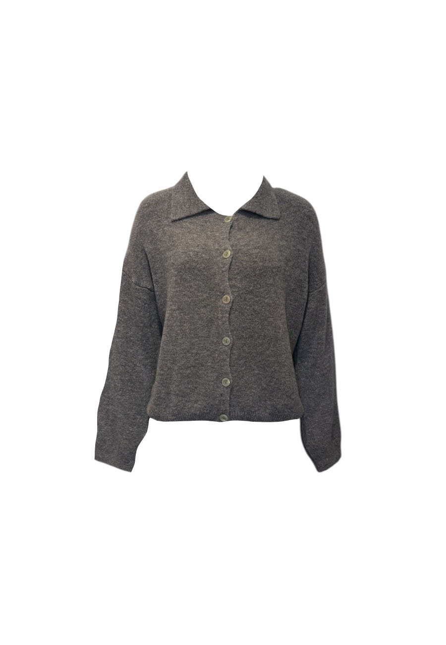 Grijs vest met kraag