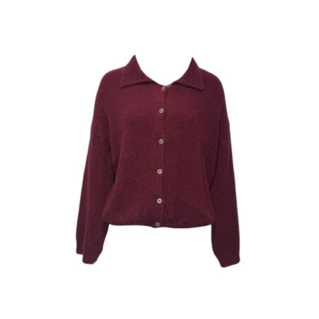 Burgundy vest met kraag