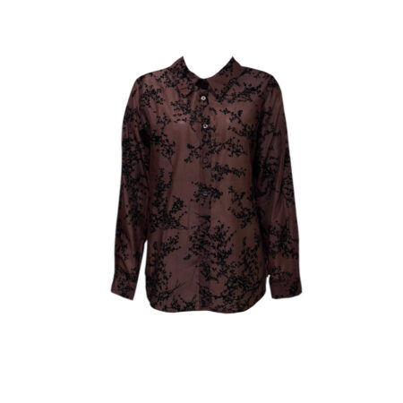 Bordeaux blouse met flock print