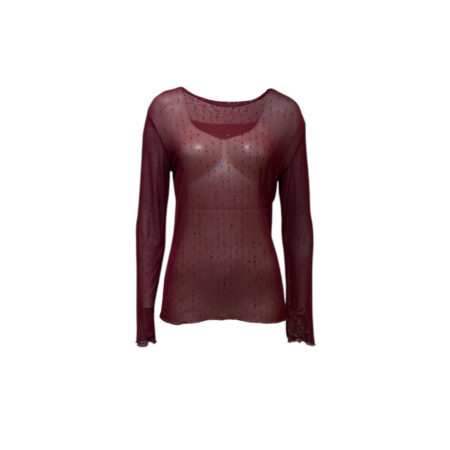 Bordeaux mesh top met studs