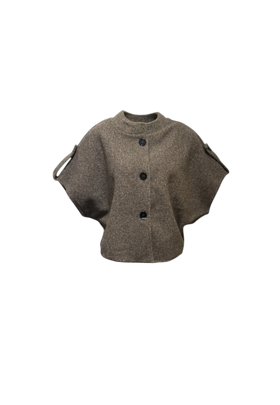 Bruin mêlee wollig gilet