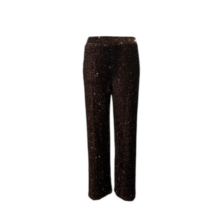 Bruine velvet pailletten broek