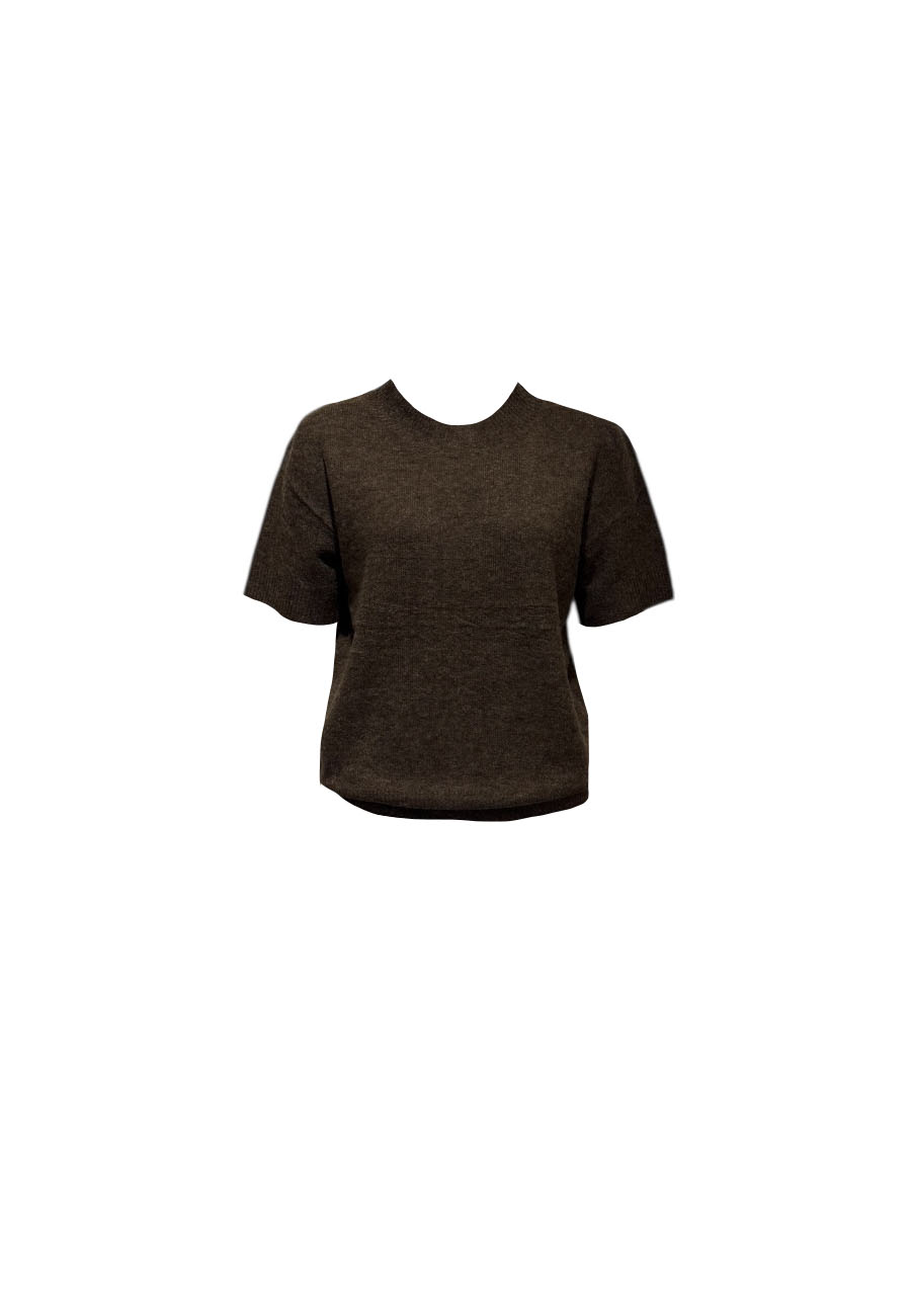 Donkerbruin mêlee truitje korte mouwen