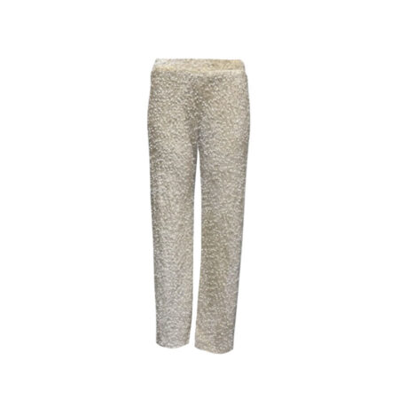 Off white velvet pailletten broek