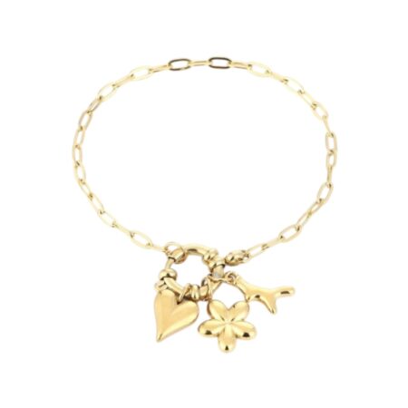 Goudkleurige armband met bedeltjes