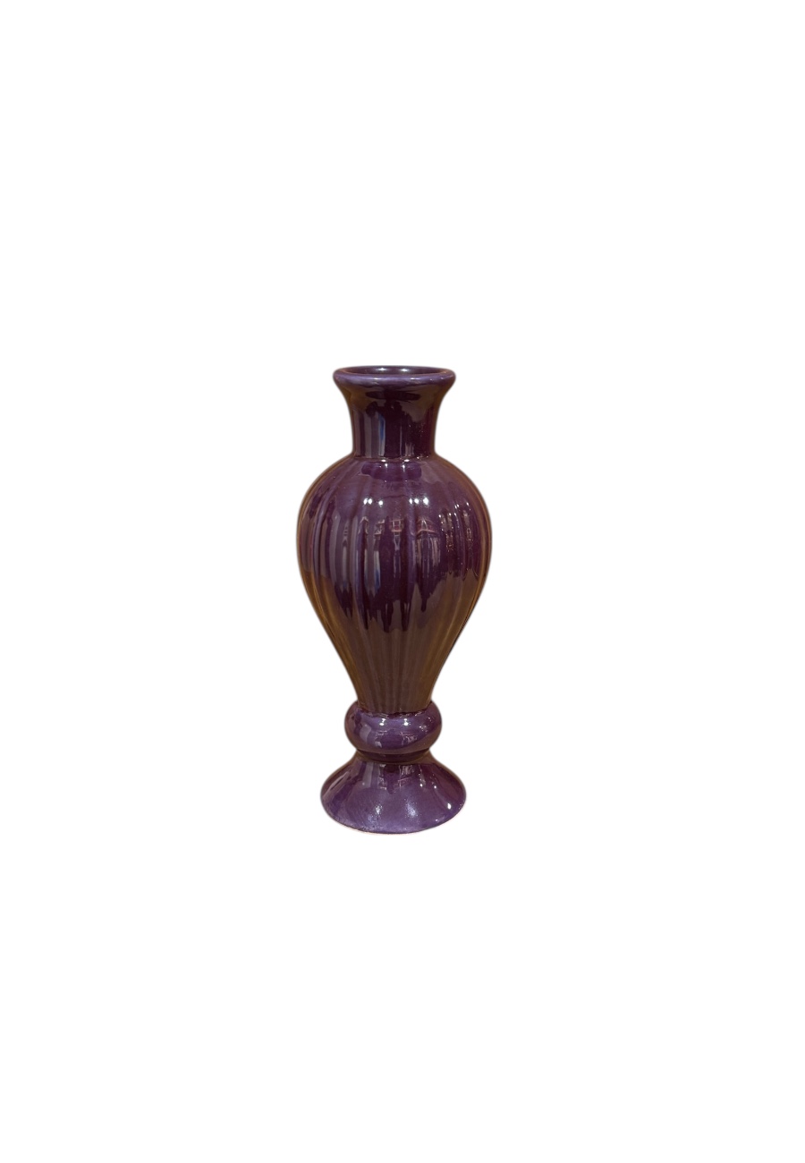 Aardewerk kandelaar, vaasje