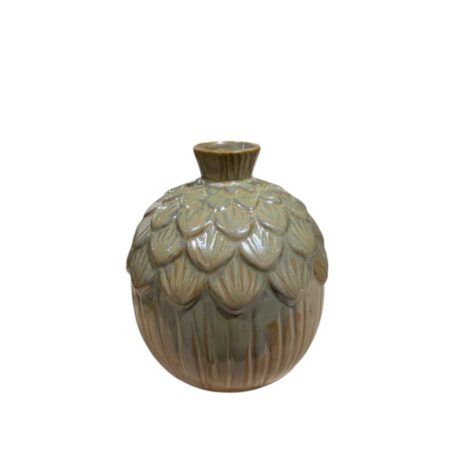 Aardewerk kandelaar, vaasje