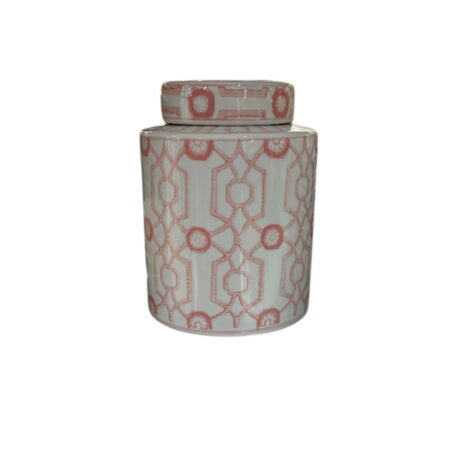 Wit met roze porseleinen pot