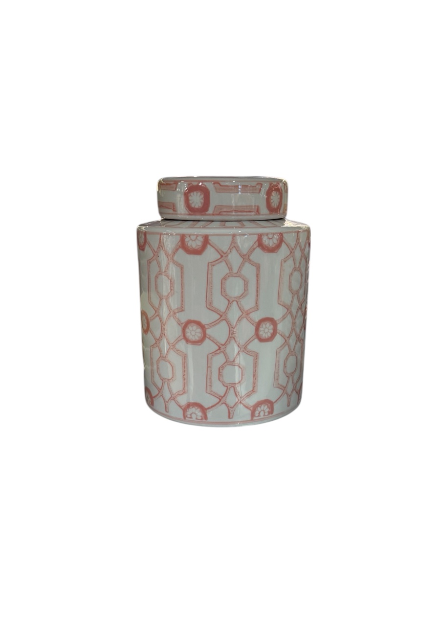 Wit met roze porseleinen pot