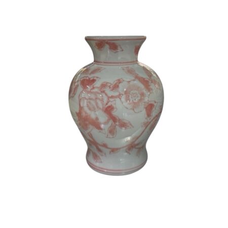 Wit met roze porseleinen vaas