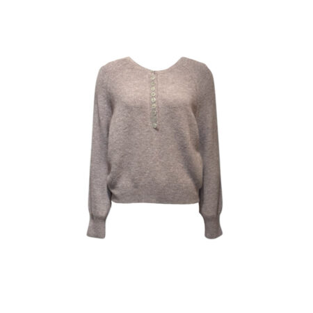 Poederroze truitje met knoopjes