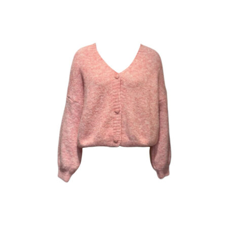 Roze mêlee vestje met hartjes knopen