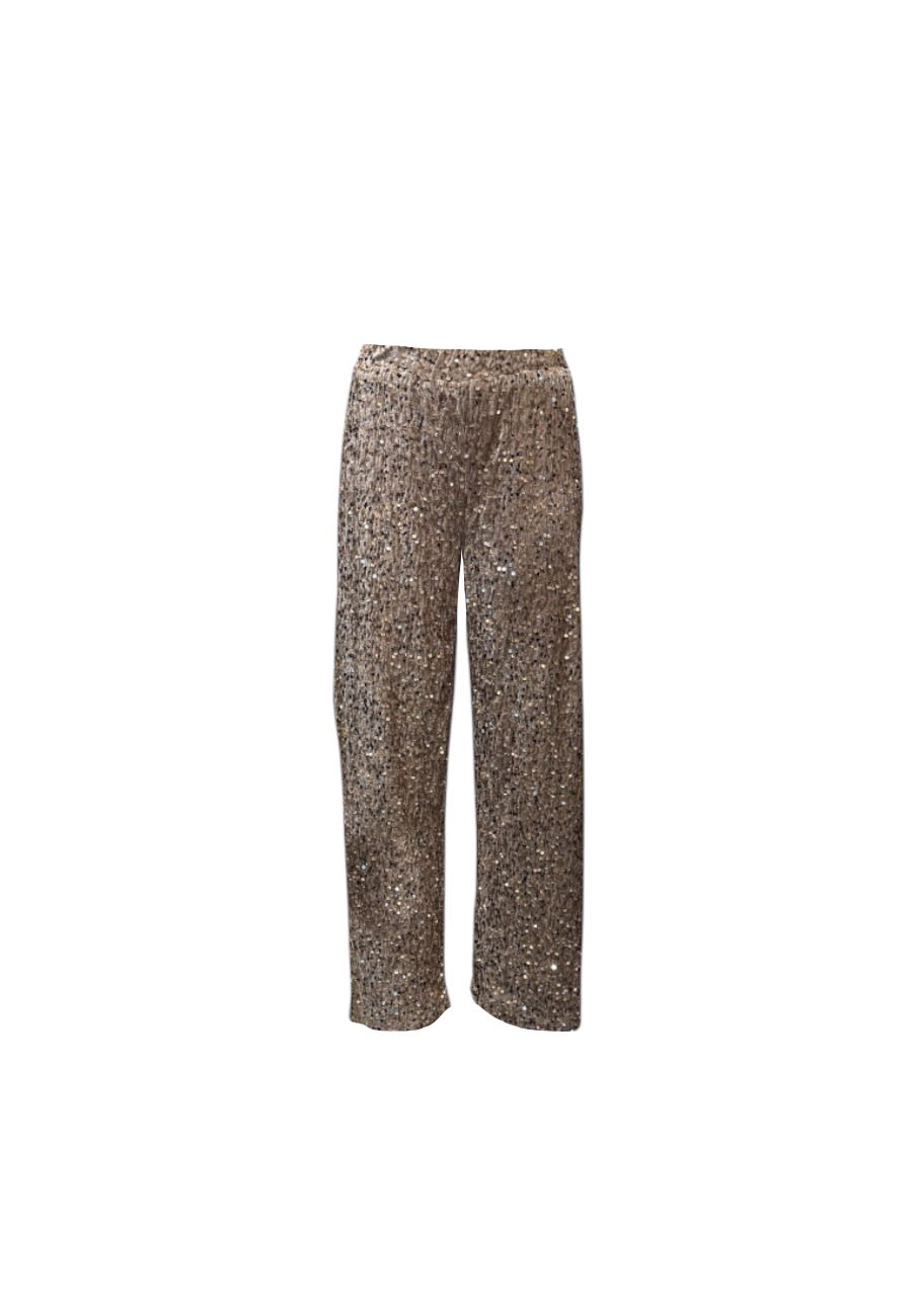 Taupe pailletten broek
