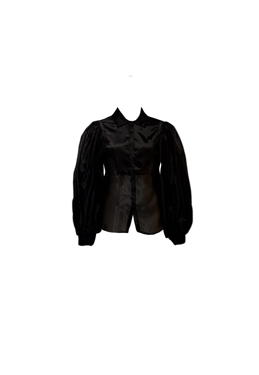 Organza zwarte blouse