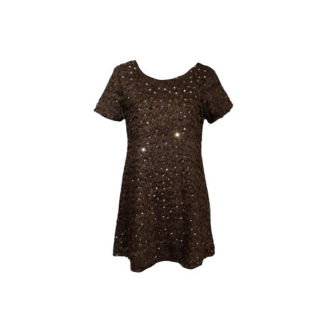 Bruin fluffy jurkje met pailletten