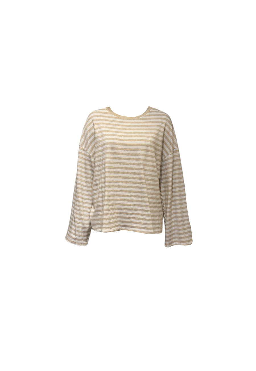Zand/ecru gestreept shirt
