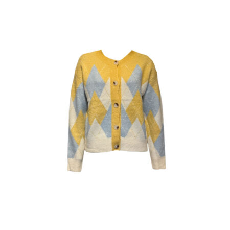 Geel/blauw ruiten vest