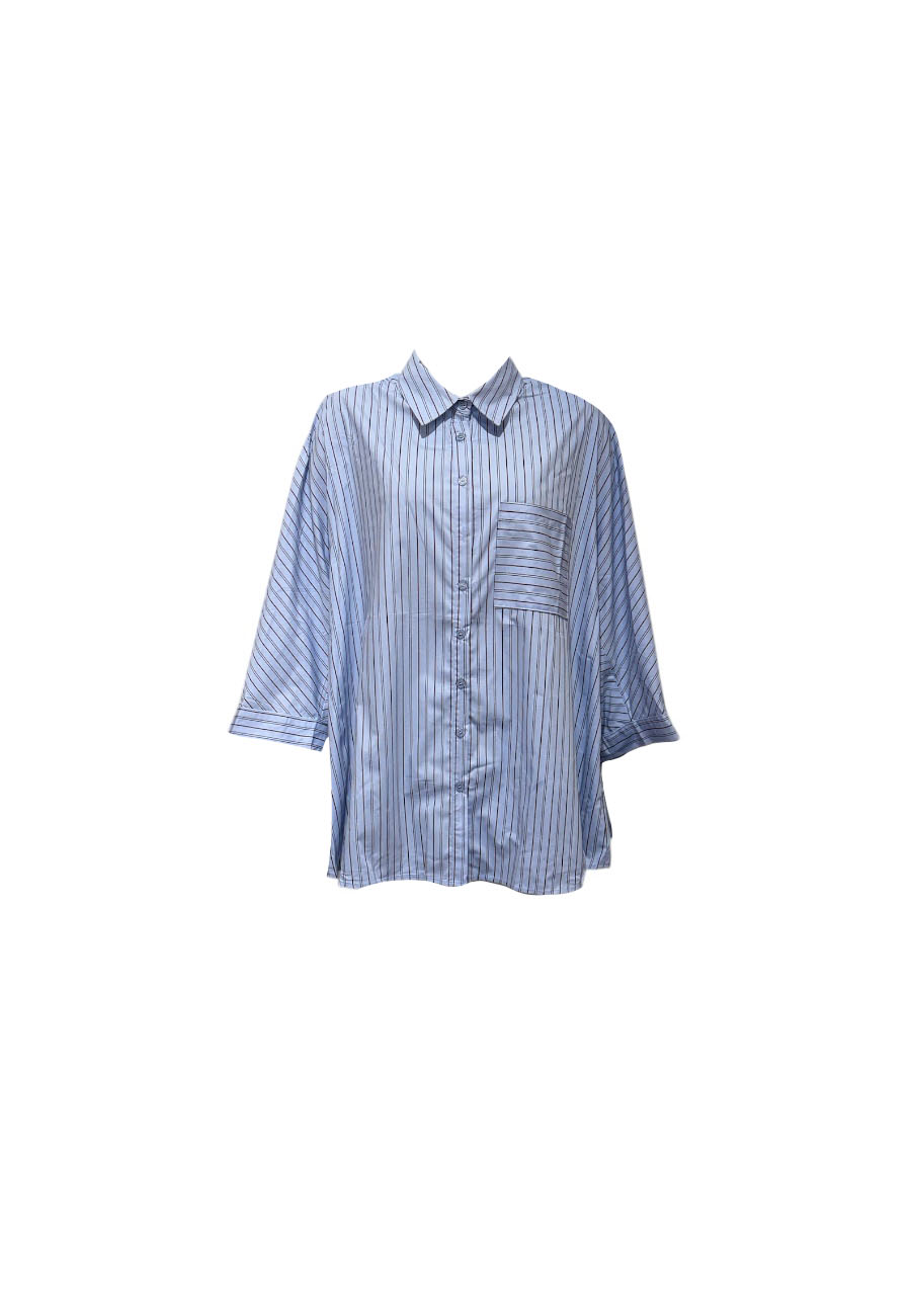 Oversized blauwe streep blouse