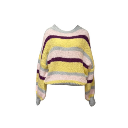Oversized gekleurde gestreepte trui