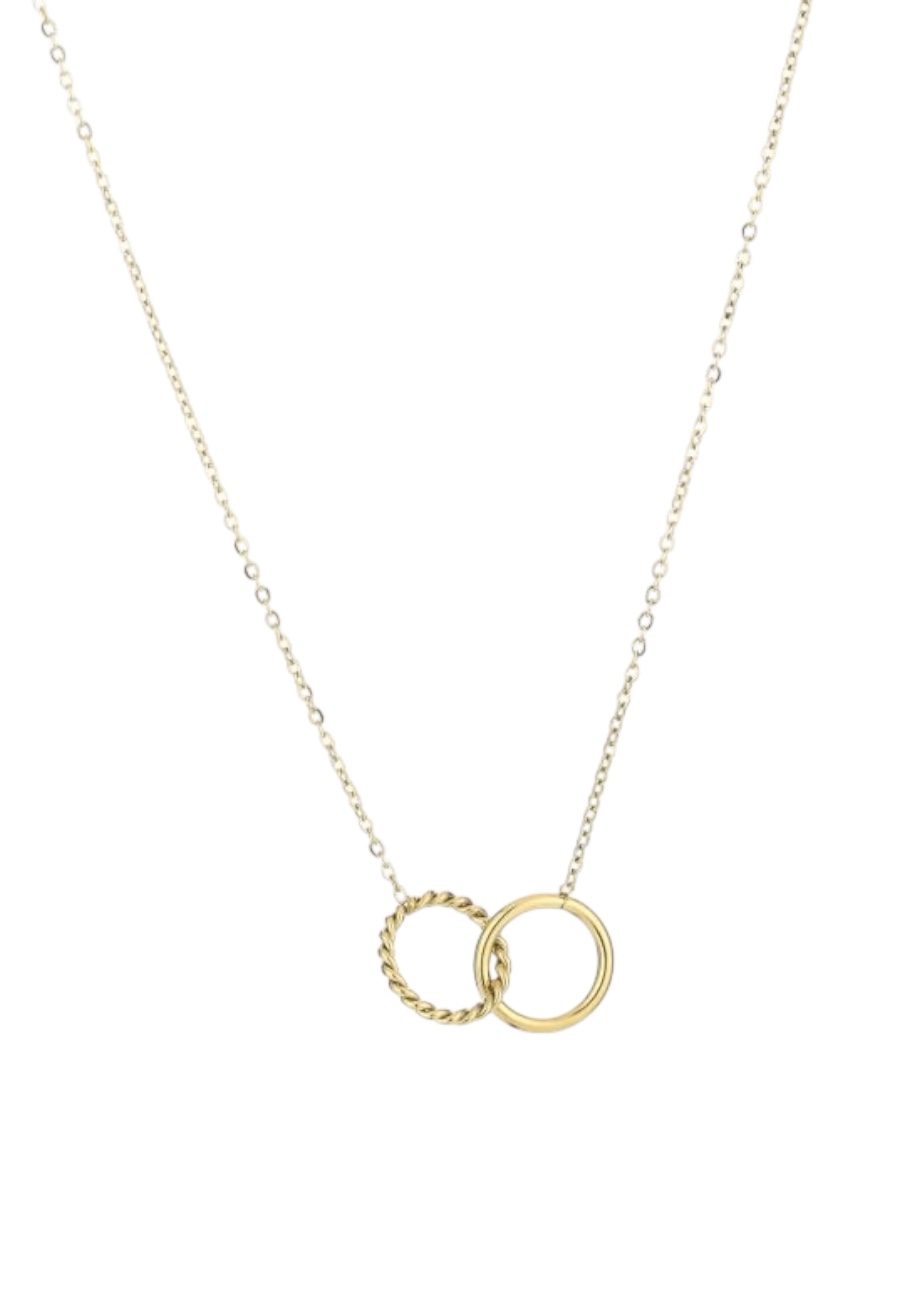 Korte goudkleurige ketting met rondjes