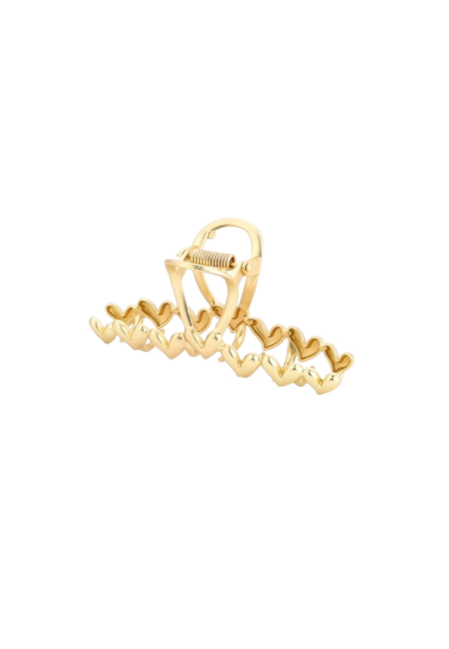 Goudkleurige haarklem hartjes