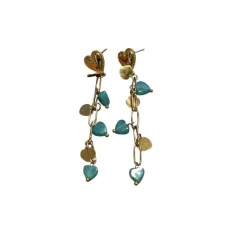 Goudkleurige oorbellen met hartjes