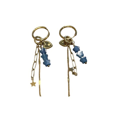 Goudkleurige oorbellen met bedeltjes