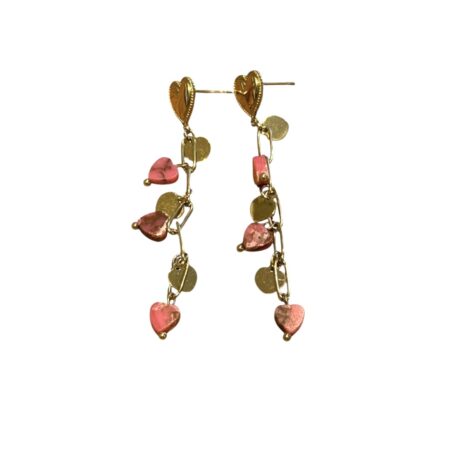 Goudkleurige oorbellen met hartjes