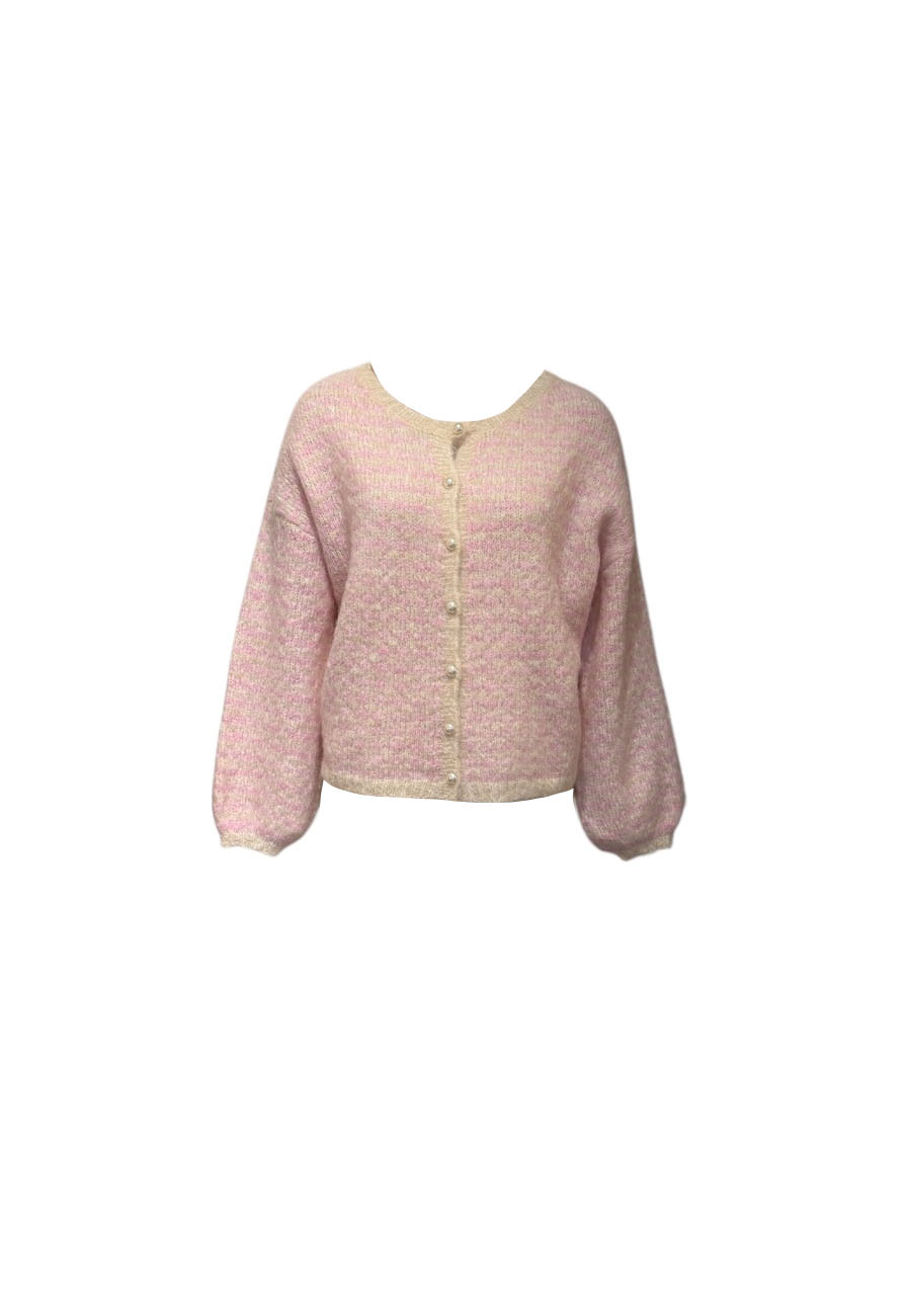 Roze/ecru gestreept vestje