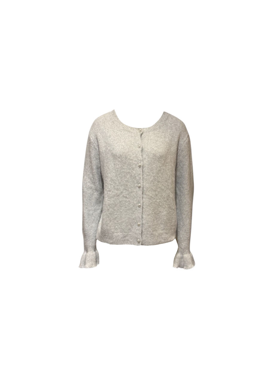 Lichtgrijs zacht gebreid vestje