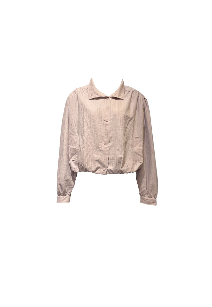 Zachtroze gestreept ballon jasje