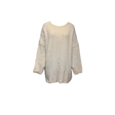 Beige oversized ribbel trui