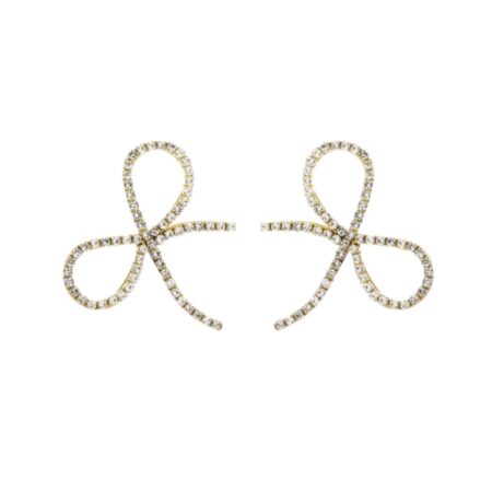 Goudkleurige stras  gala oorbellen