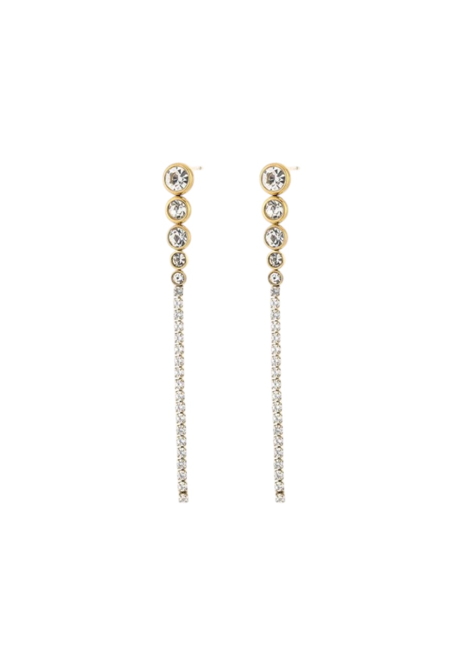 Goudkleurige stras gala oorbellen