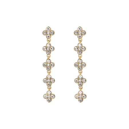 Goudkleurige stras  gala oorbellen